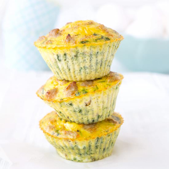 Turkey Sausage Spinach Egg Muffins