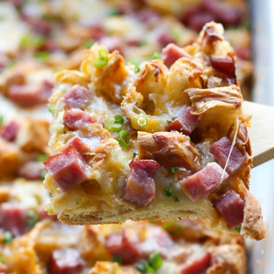 Ham and Cheese Croissant Casserole