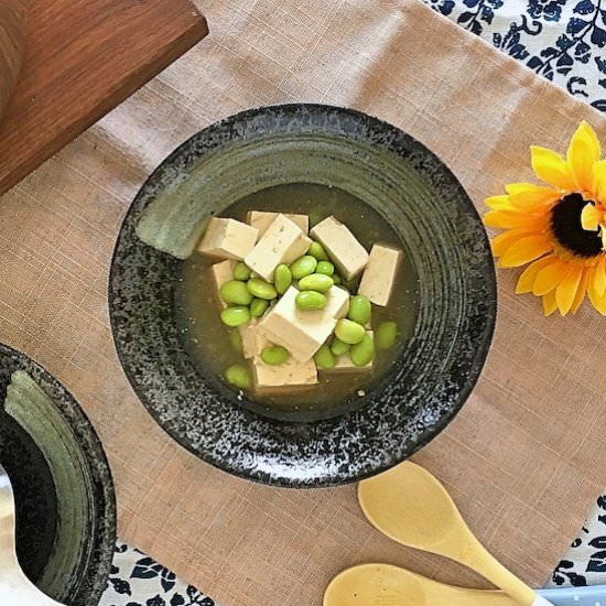 Tofu and Edamame Dish