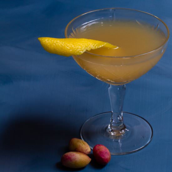 Pistachio rose rhubarb cocktail