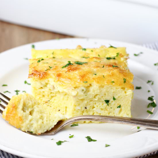 Cheesy Green Chile Egg Casserole