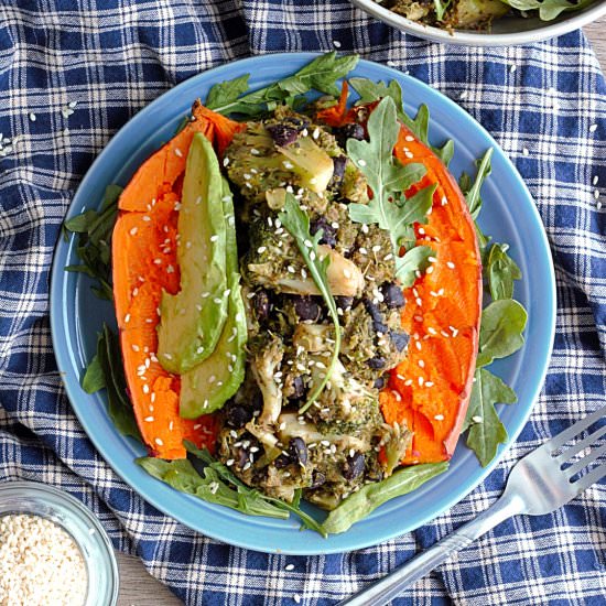 Vegan Stuffed Sweet Potatoes