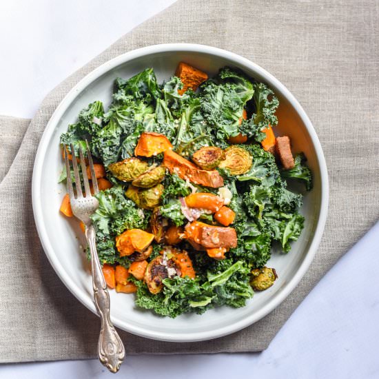 Roasted Veggie Kale Salad