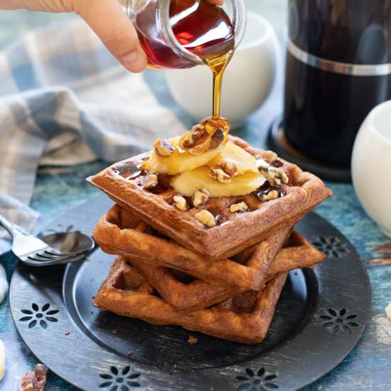 Crispy Banana Waffles