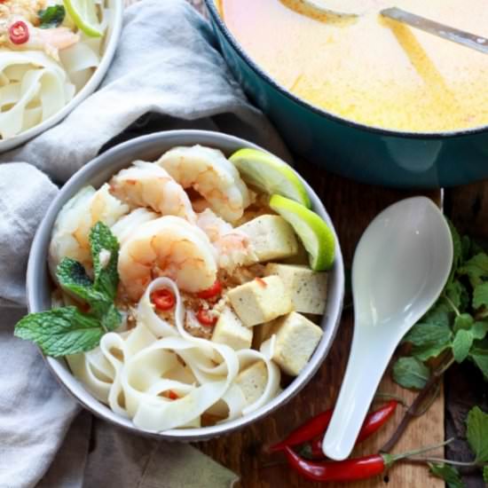 Singapore Laksa with Shrimp & Tofu