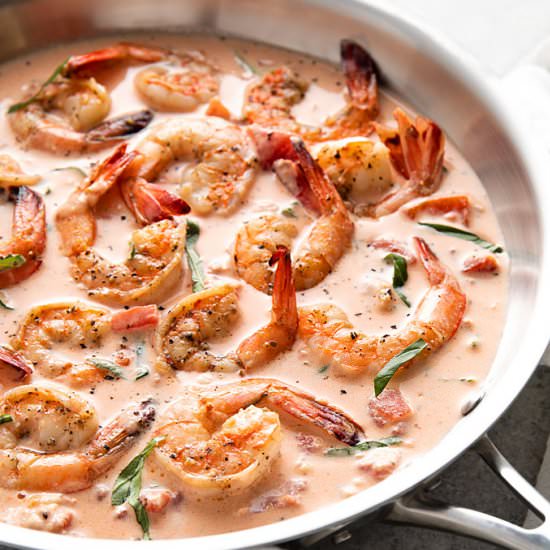 shrimp in tomato basil cream sauce