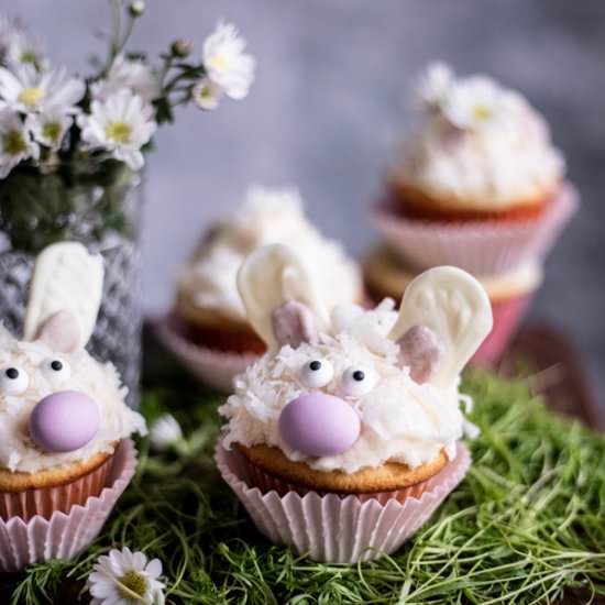 Banana Bunny Coconut Cupcakes