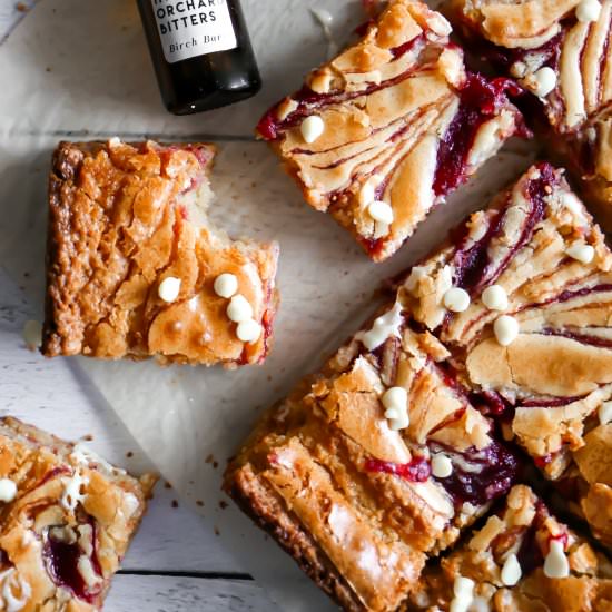Cranberry Birch Blondies
