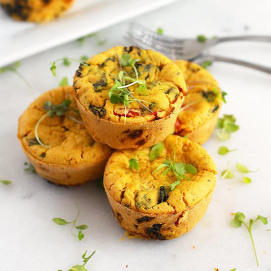Mini Chickpea Flour Veggie Quiches