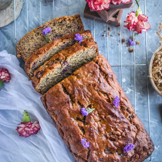 Vegan Banana & Strawberry Bread