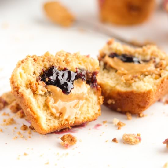 PB&J Stuffed Muffins