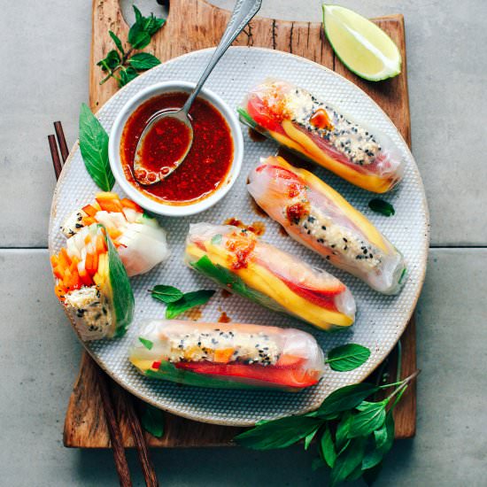 Sesame Tofu & Mango Summer Rolls