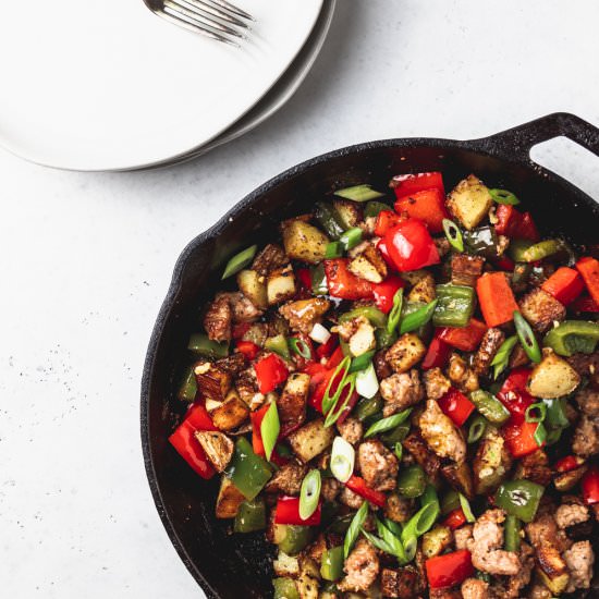 Sausage and Peppers Breakfast Hash