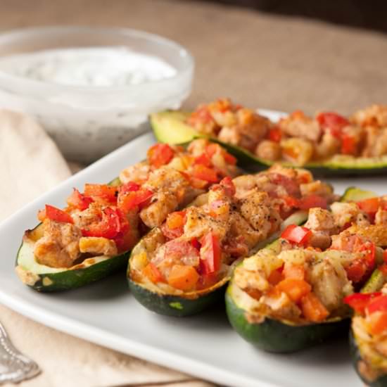 Low Carb Chicken Zucchini Boats