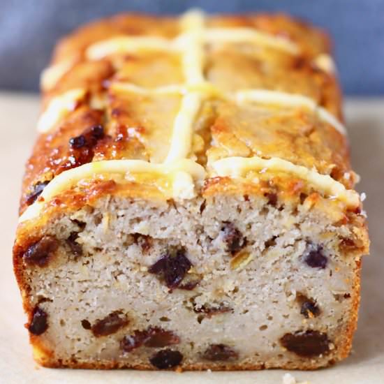 GF Vegan Hot Cross Bun Loaf