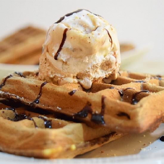 Chocolate Belgian Ice Cream Waffles
