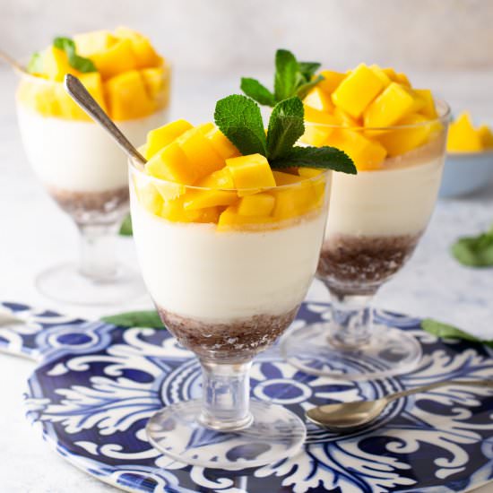 Light Mango Coconut Panna Cotta