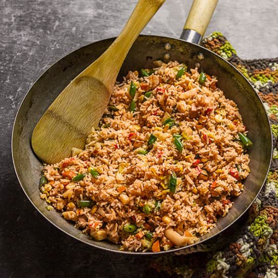 Cheesy Nooch Tomato Fried Rice