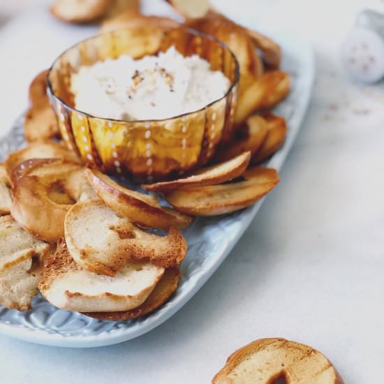 Homemade Bagel Chips & Dip