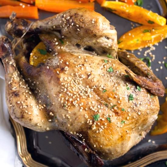 Whole Roasted Chicken with Oranges