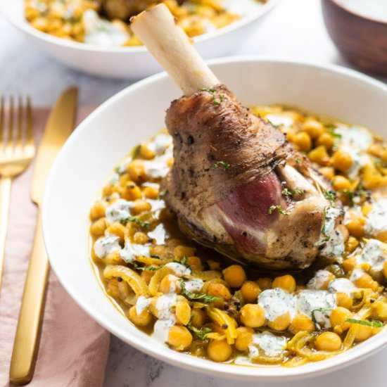 Lamb Shanks with Chickpea Stew