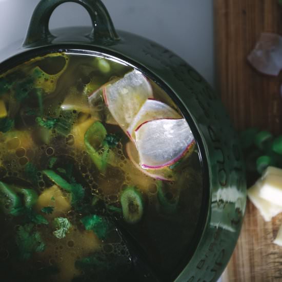 Clear Vegetables and Beans  soup