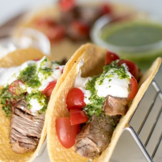 Steak Tacos with Chimichurri Sauce