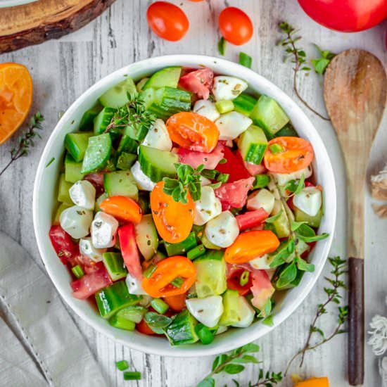 Cucumber, Tomato, and Mozzarella