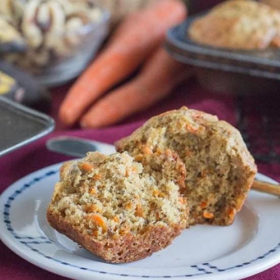 Banana Carrot Chia Corn Muffins