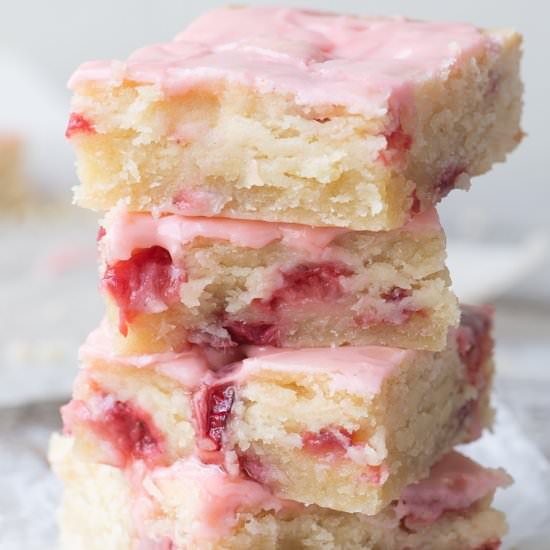 Strawberry Lemon Blondies
