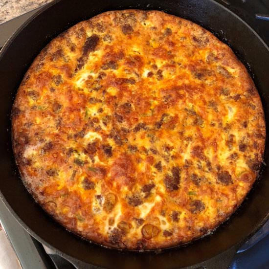 Crustless Sausage & Cheddar Quiche