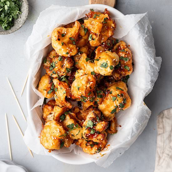 Maple & Sriracha Cauliflower Wings