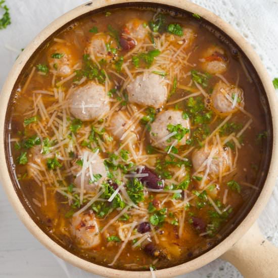 Pasta e Fagioli Soup with Sausage