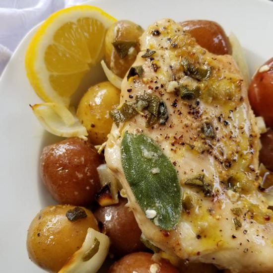 Easy Baked Lemon Chicken Potatoes
