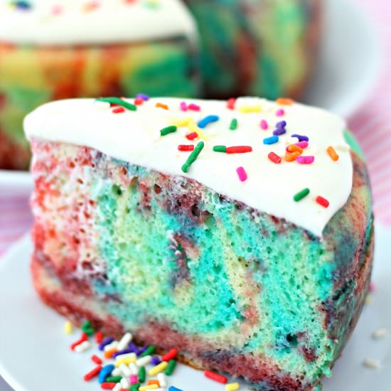 Unicorn Jello Poke Cake