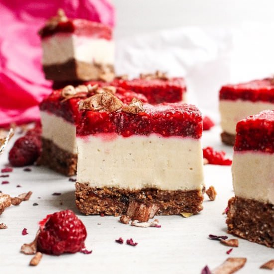 Choc Coconut Raspberry Cheesecake