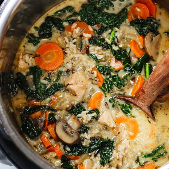 Instant Pot Chicken Wild Rice Soup