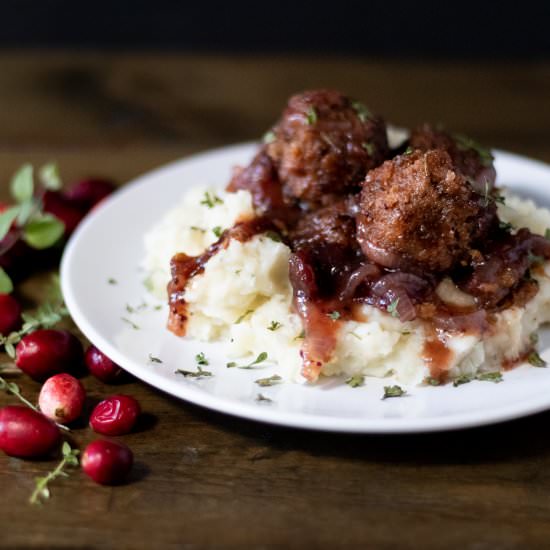 Vegan Savory Cranberry Meatballs