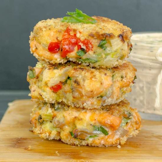 Baked Salmon Cakes w/ FRESH Salmon