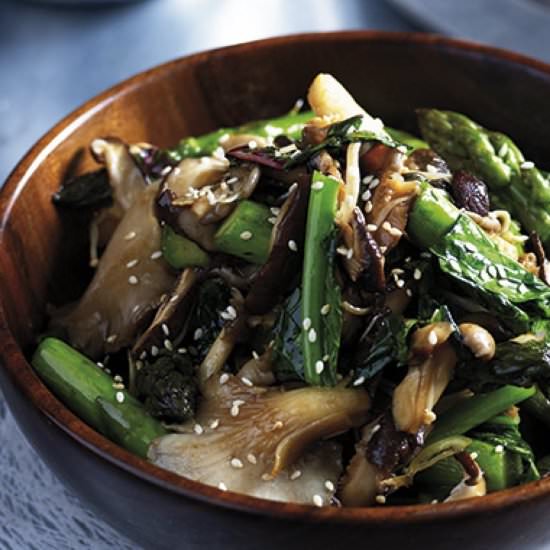 Asparagus and mushroom stirfry