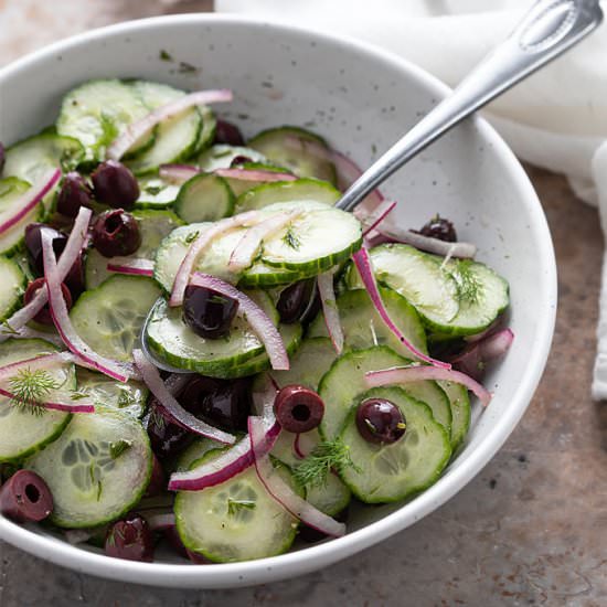 cucumber, olive and dill salad