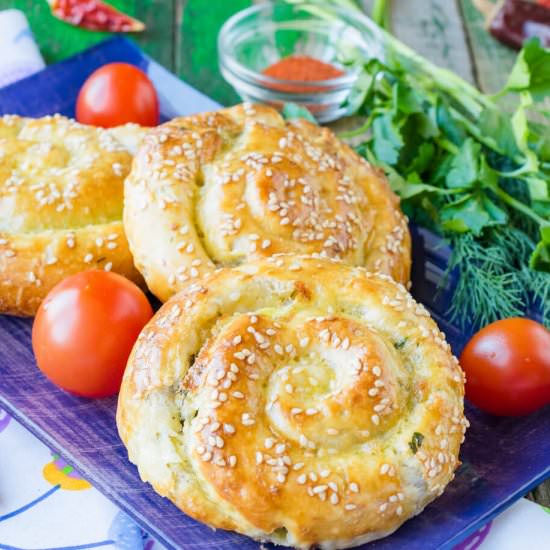 Cheese and Greenery Puffs