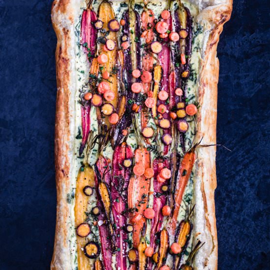 Roasted Carrot & Ricotta Tart