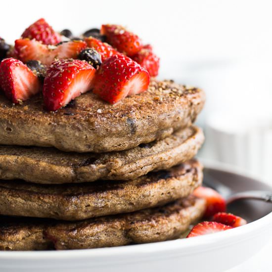 Strawberry Buckwheat Pancakes
