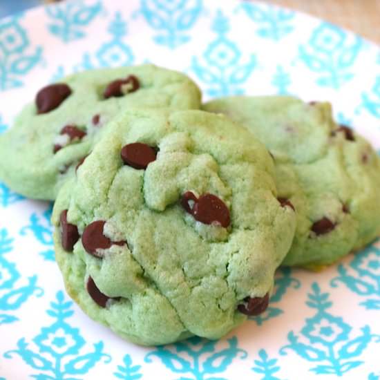 Mint Chocolate Chip Cookies