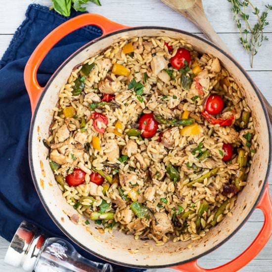 Brown Butter Chicken & Veggie Orzo