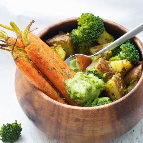 HEALTHY PESTO VEGGIE BOWL