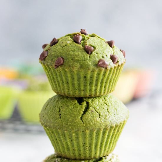 Dye-Free Green Muffins (Vegan + GF)