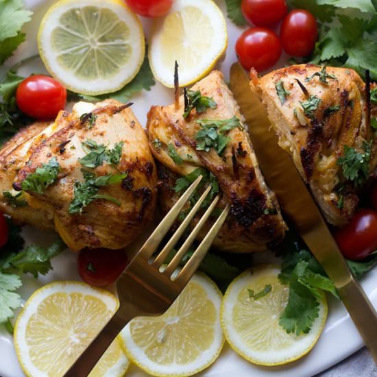 GARLIC LEMON CHEESE STUFFED CHICKEN