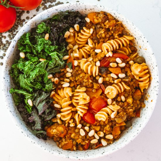 SNEAKY LENTIL & TURKEY BOLOGNESE